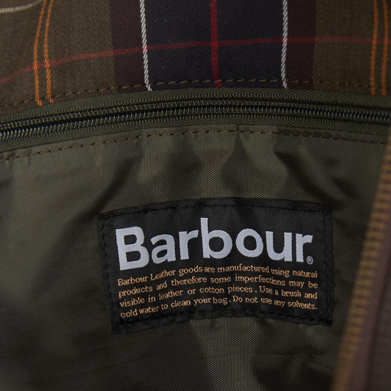 Barbour Leather Medium Travel Holdall Chocolate - Image 3