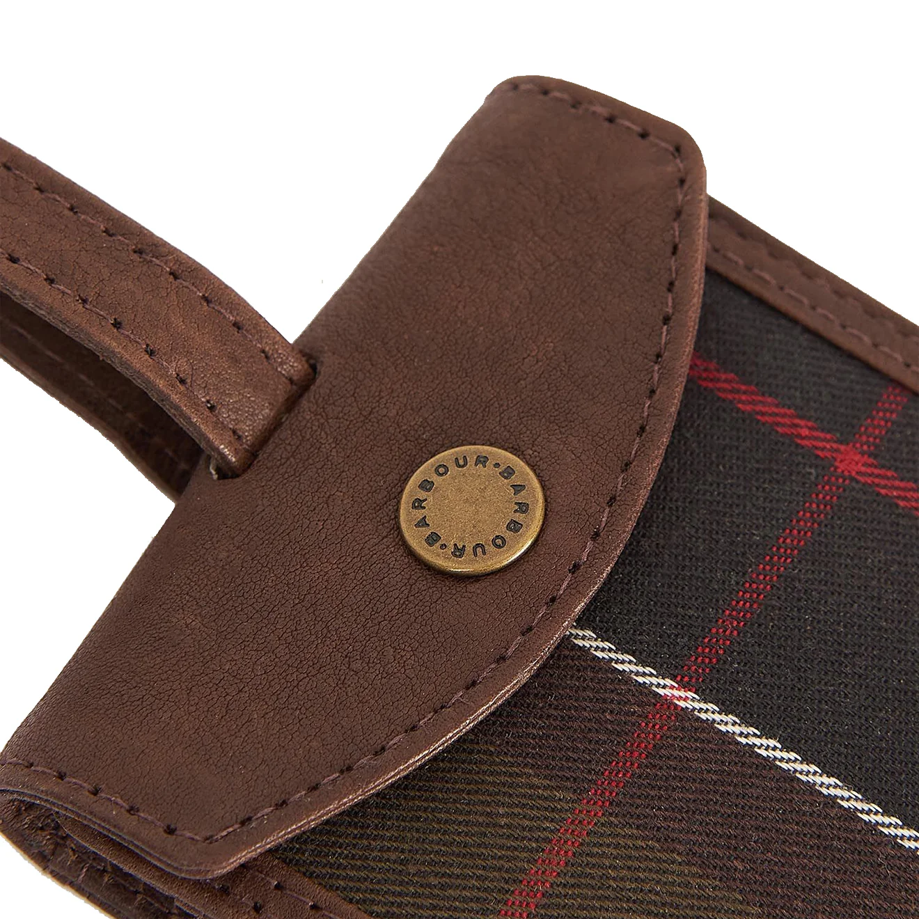 Barbour Leather & Tartan Travel Gift Set Classic Tartan / Brown - Image 2