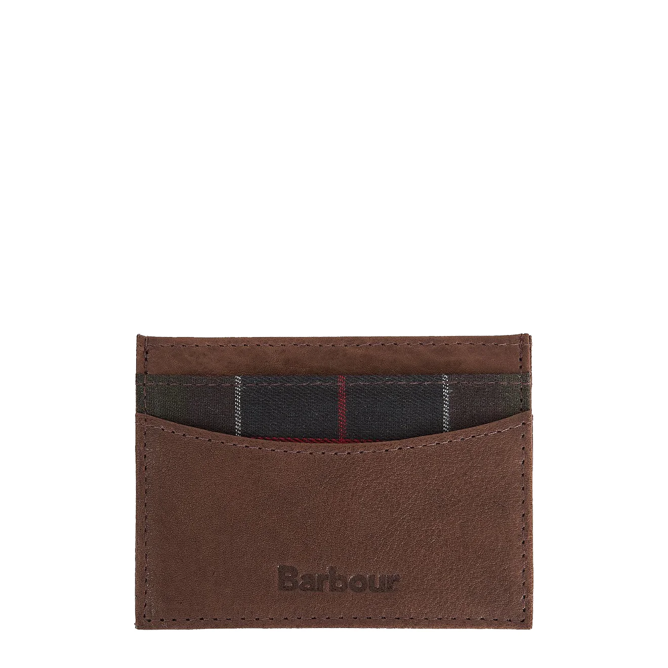Barbour Leather Valet Tray and Card Holder Gift Set Classic Tartan / Brown - Image 4