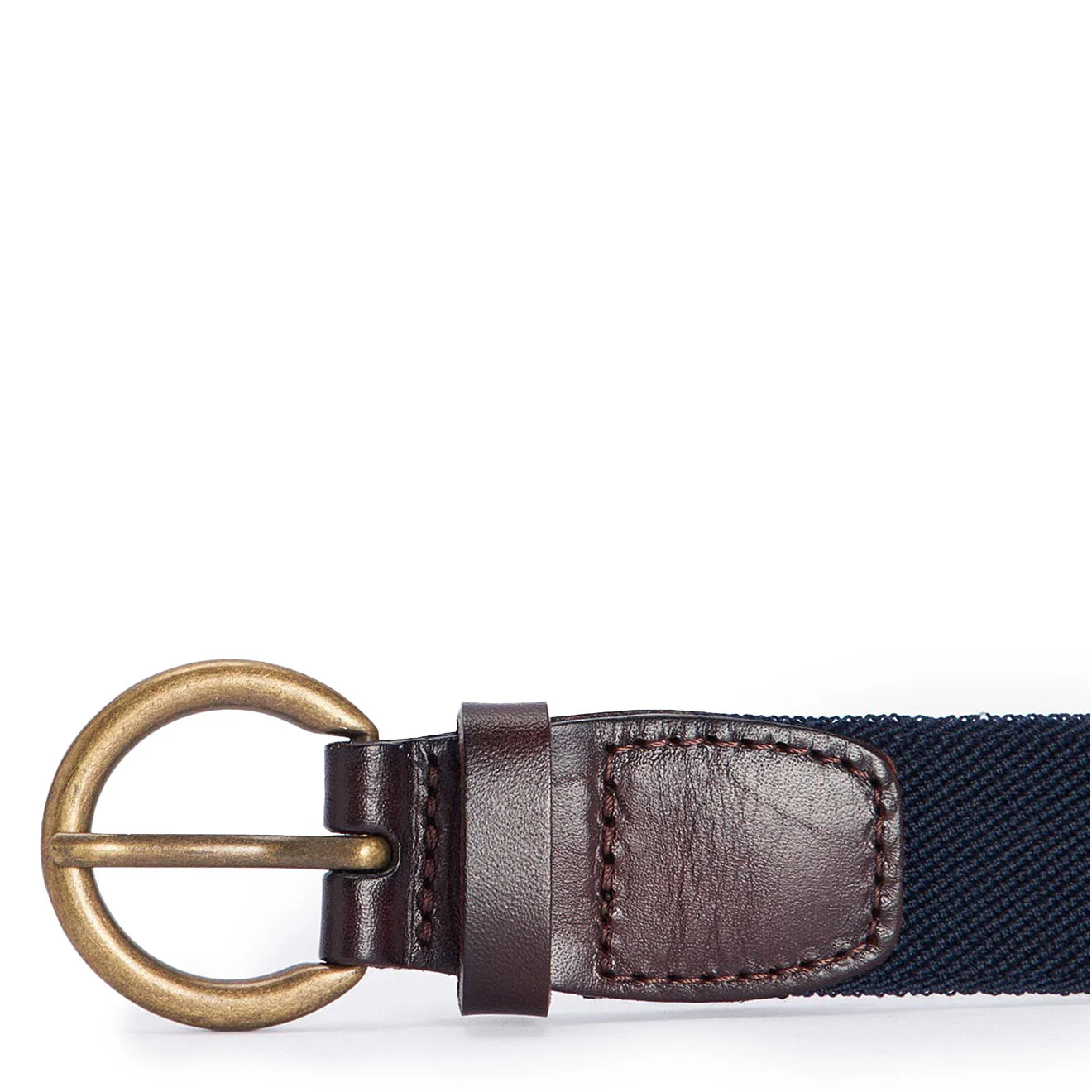 Barbour Leather Webbed Belt Navy - Image 3