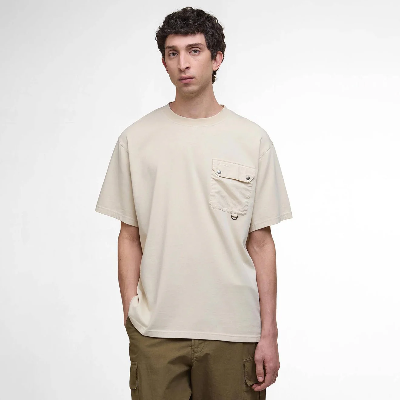 Barbour Leazes Oversized T-Shirt Ecru - Image 2