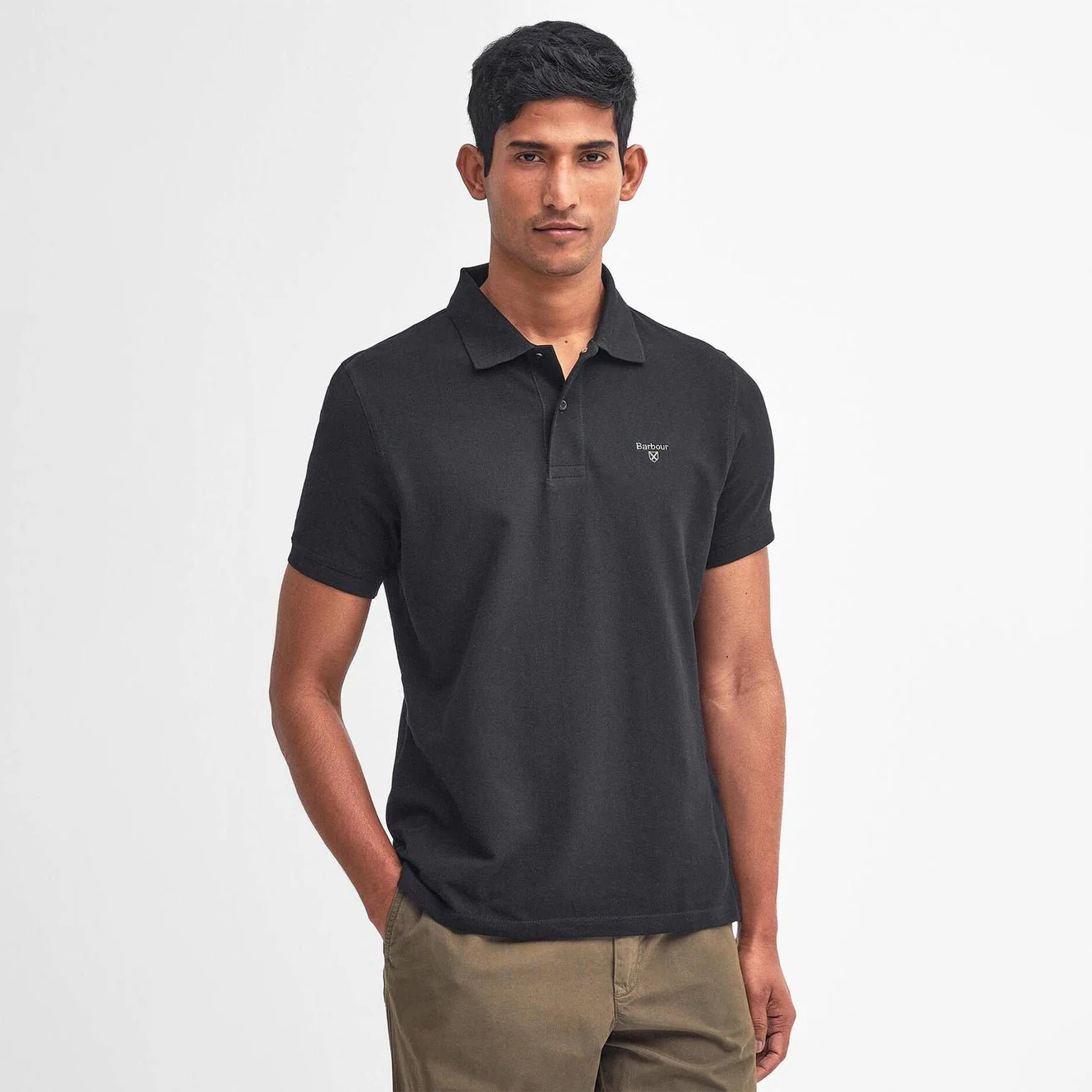 Barbour Lightweight Sports S/S Polo Shirt Black - Image 2