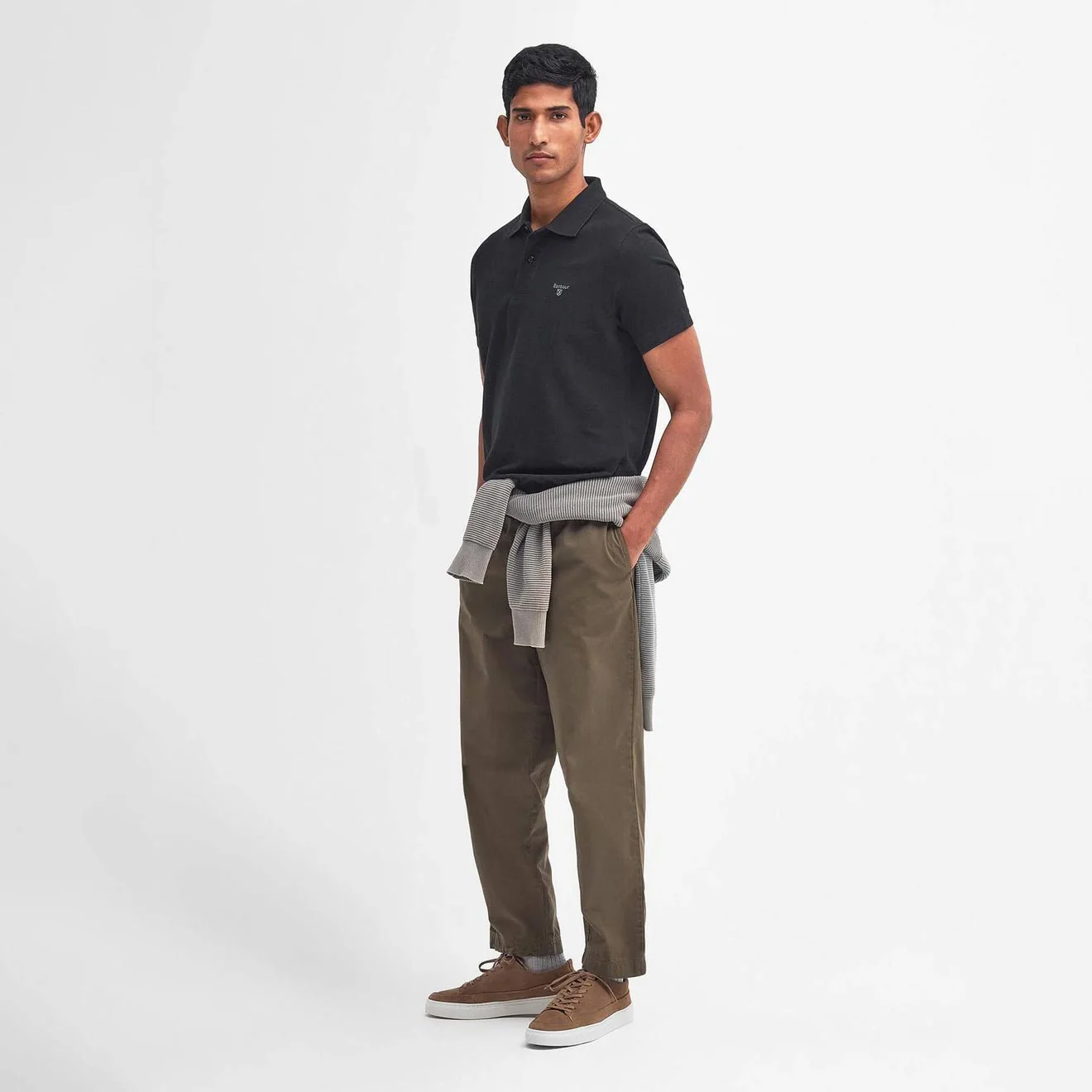 Barbour Lightweight Sports S/S Polo Shirt Black - Image 4