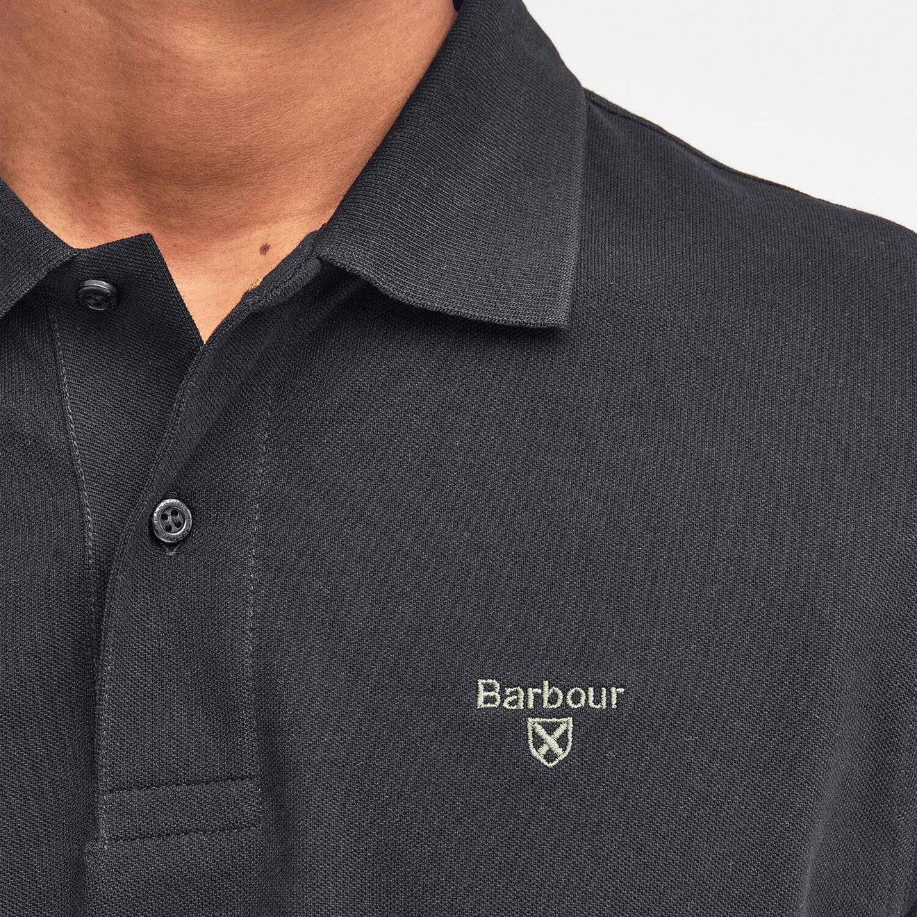 Barbour Lightweight Sports S/S Polo Shirt Black - Image 5
