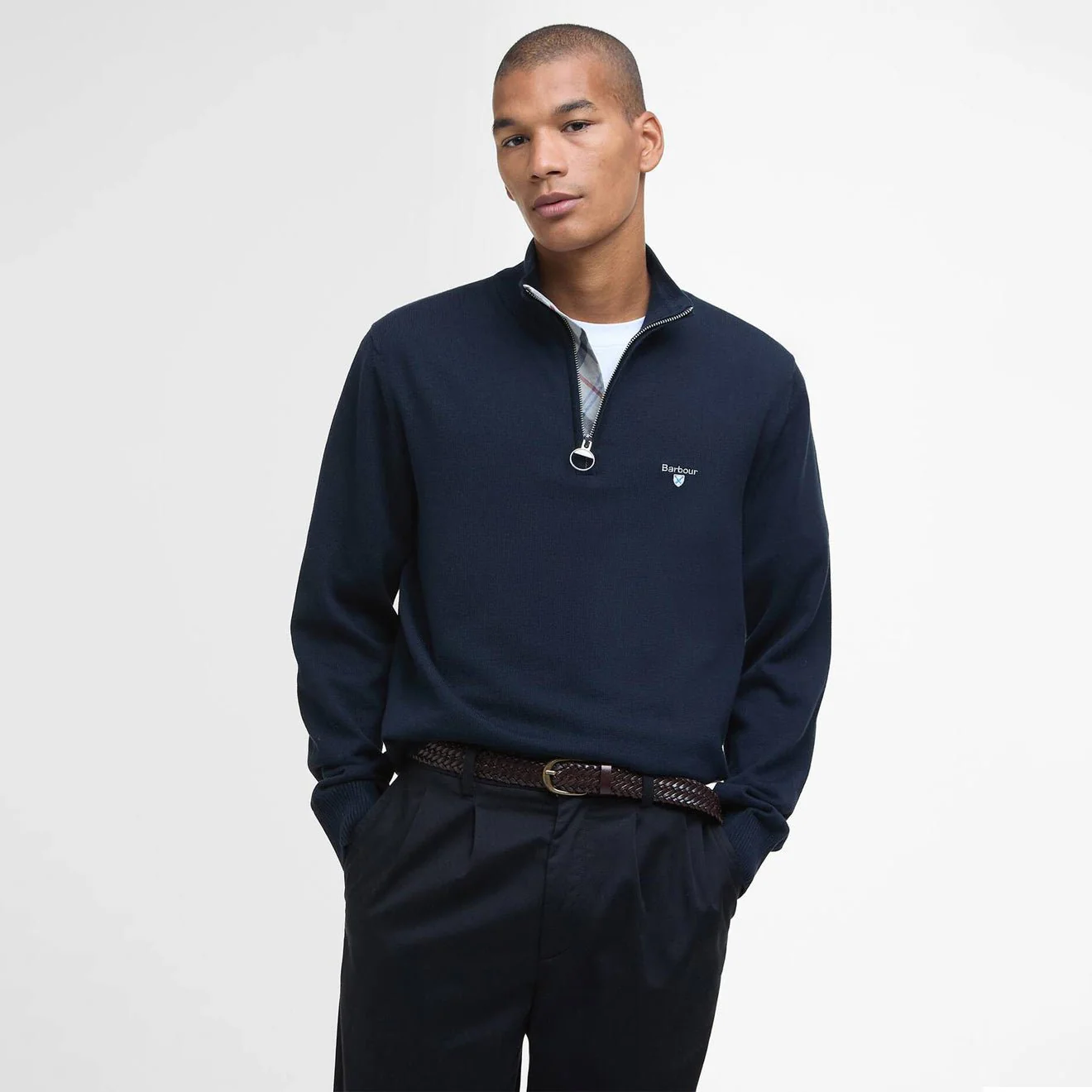 Barbour Lingwood Compact Quarter-Zip Jumper Navy - Image 2