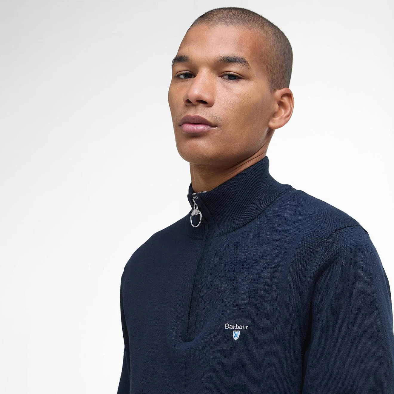 Barbour Lingwood Compact Quarter-Zip Jumper Navy - Image 4