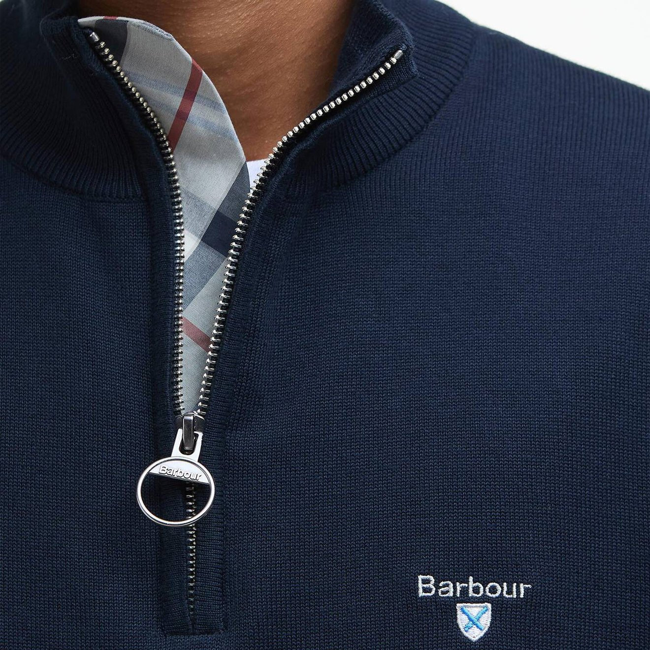 Barbour Lingwood Compact Quarter-Zip Jumper Navy - Image 5