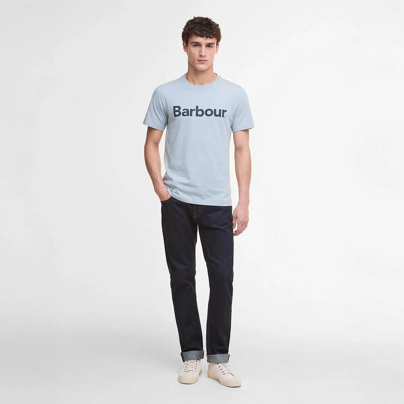 Barbour Logo T-Shirt Mineral Blue - Image 3