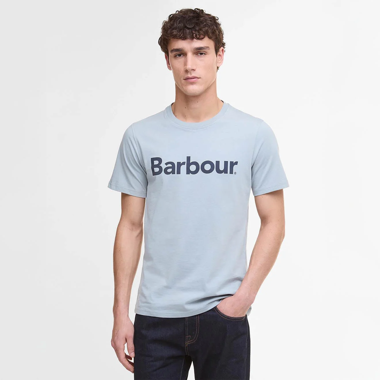 Barbour Logo T-Shirt Mineral Blue - Image 4