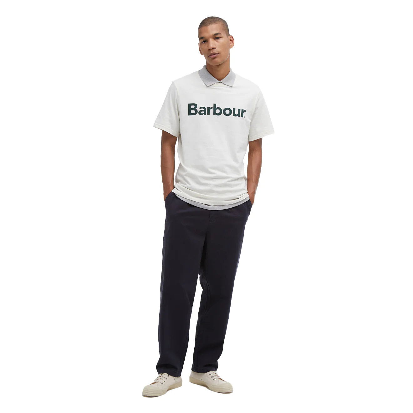 Barbour Logo T-Shirt Whisper White - Image 2