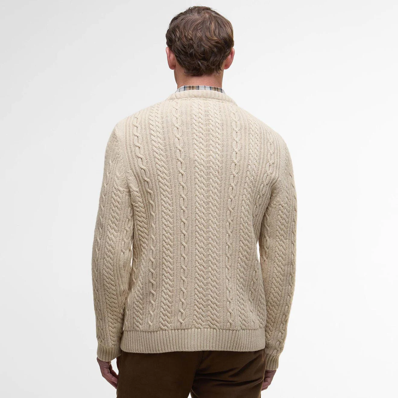 Barbour Lowfen Cable-Knit Jumper Stone - Image 3