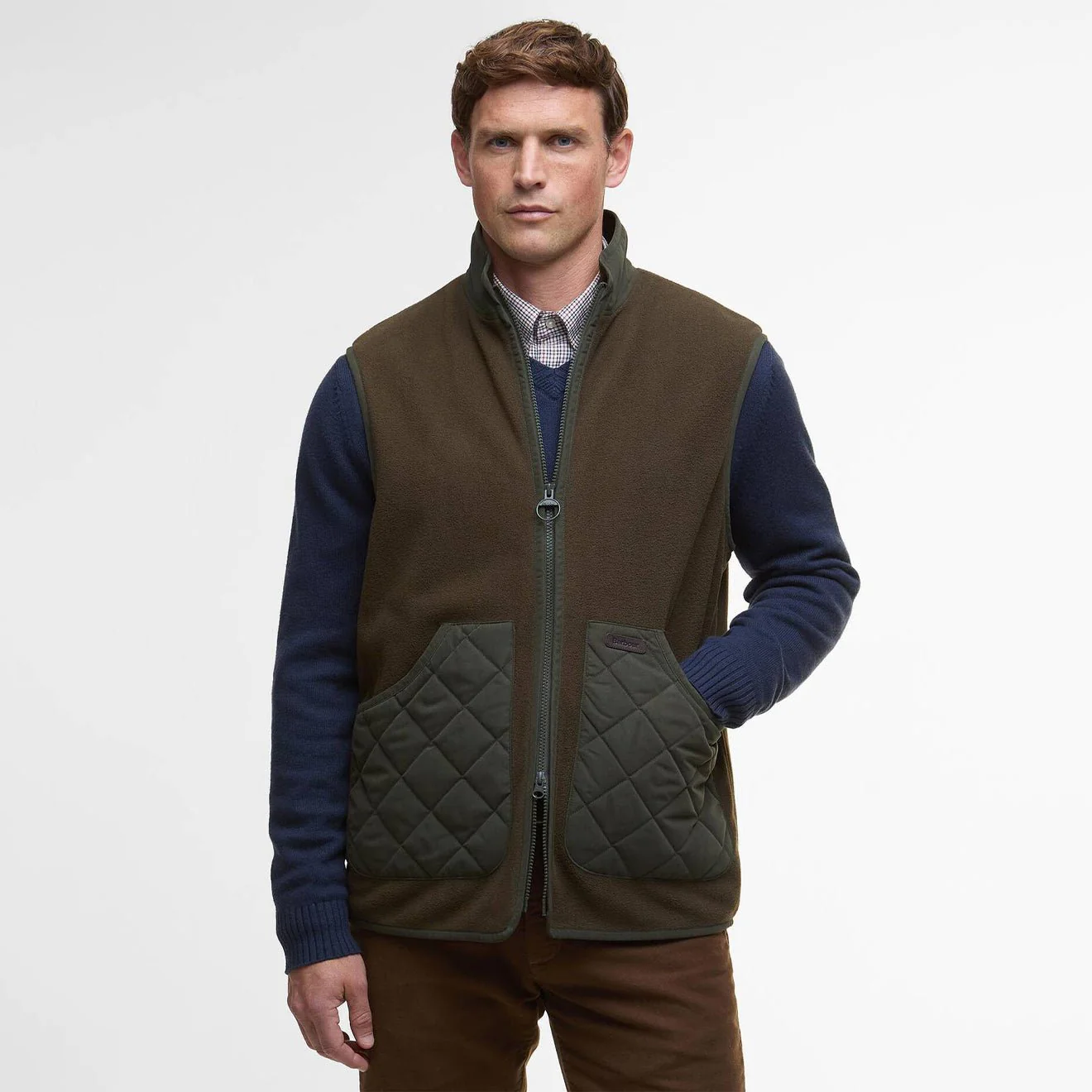 Barbour Lowich Fleece Gilet Olive - Image 2