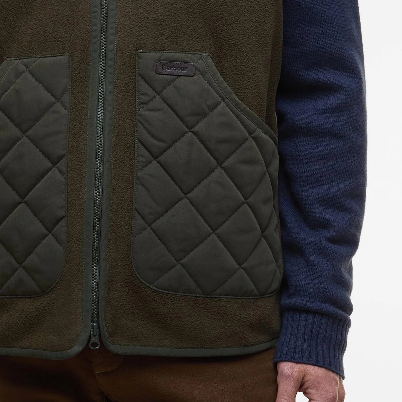 Barbour Lowich Fleece Gilet Olive - Image 6