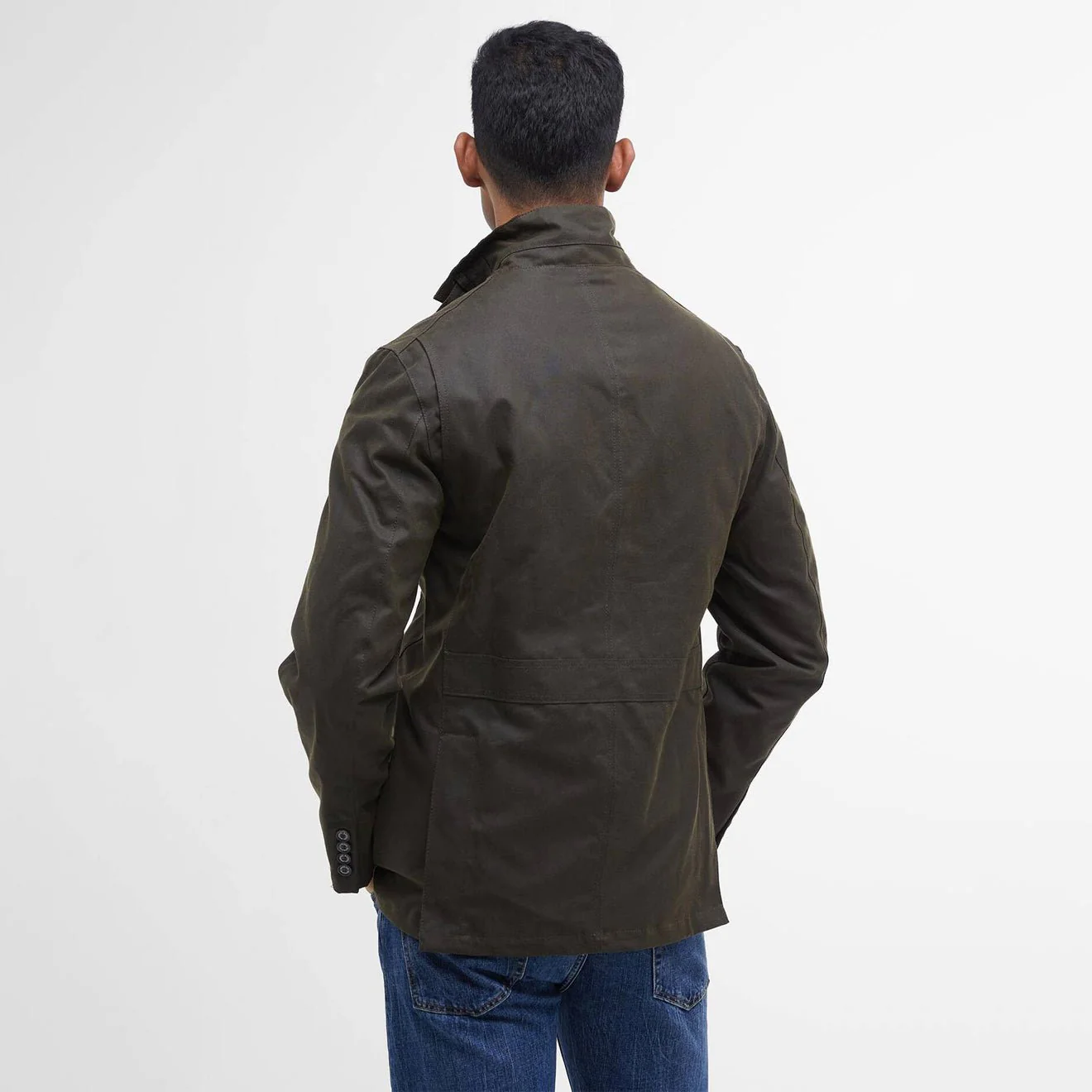 Barbour Lutz Waxed Jacket Olive - Image 3