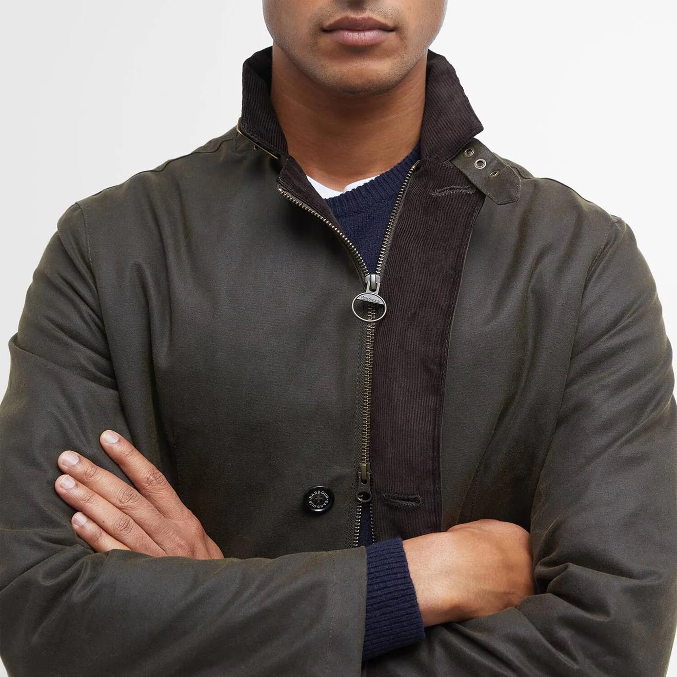 Barbour Lutz Waxed Jacket Olive - Image 5