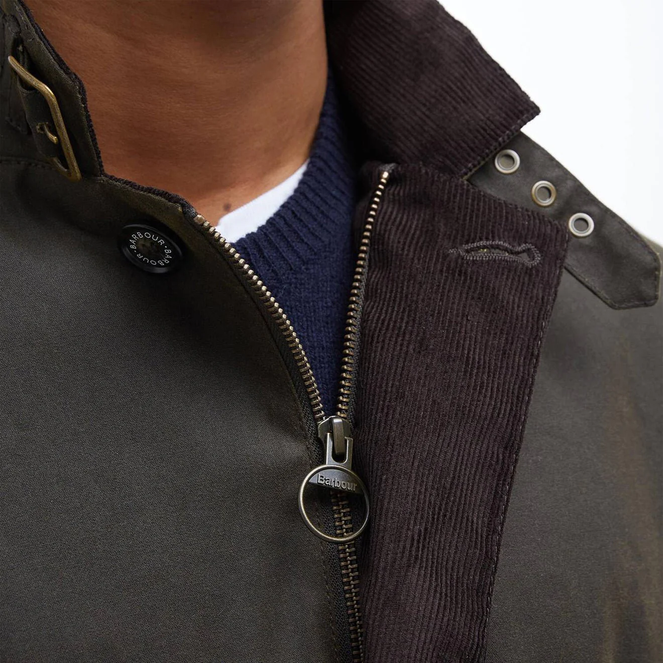 Barbour Lutz Waxed Jacket Olive - Image 6