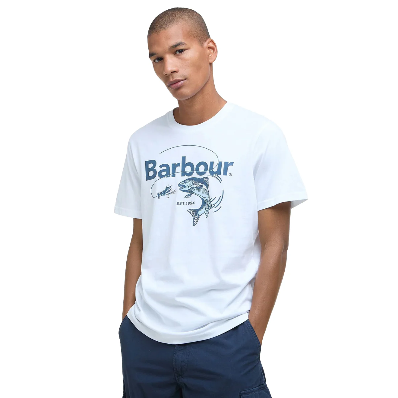 Barbour Lydd Graphic T-Shirt White - Image 2
