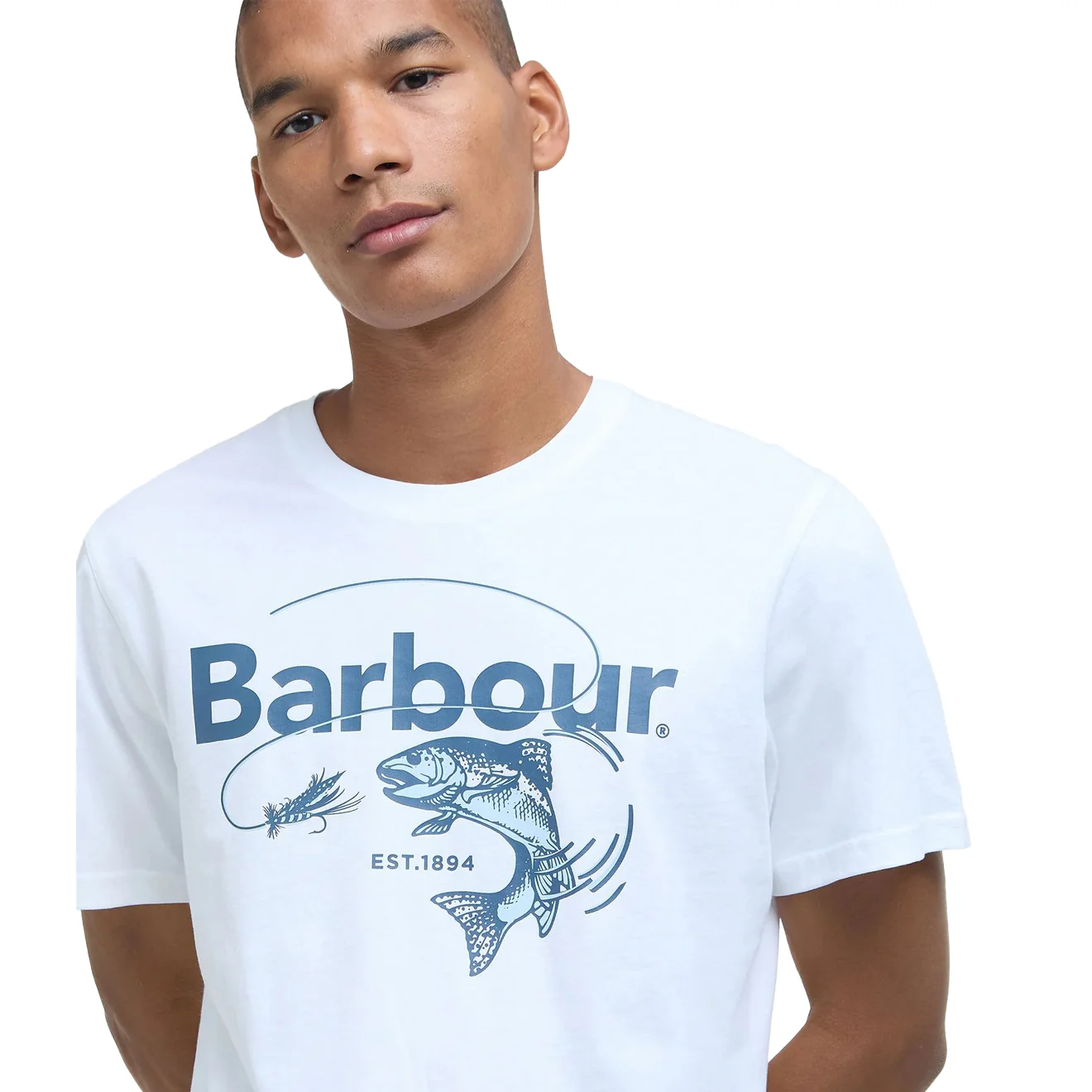 Barbour Lydd Graphic T-Shirt White - Image 4