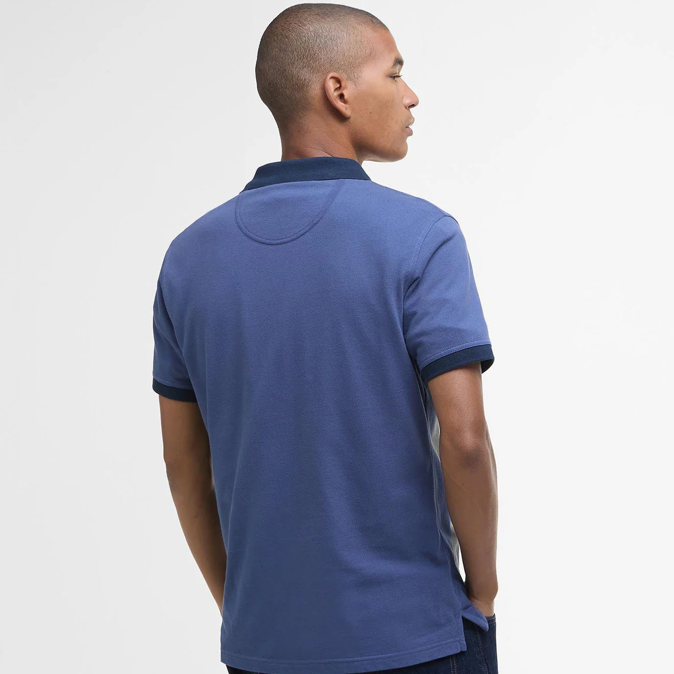 Barbour Lynmouth Tipped Tailored Fit Polo Shirt Oceana - Image 3