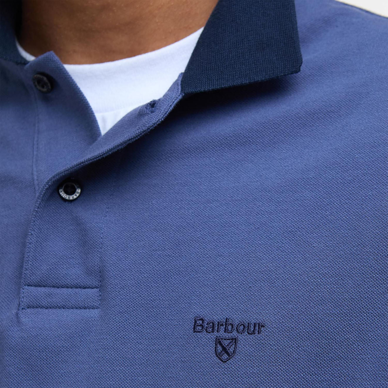 Barbour Lynmouth Tipped Tailored Fit Polo Shirt Oceana - Image 5