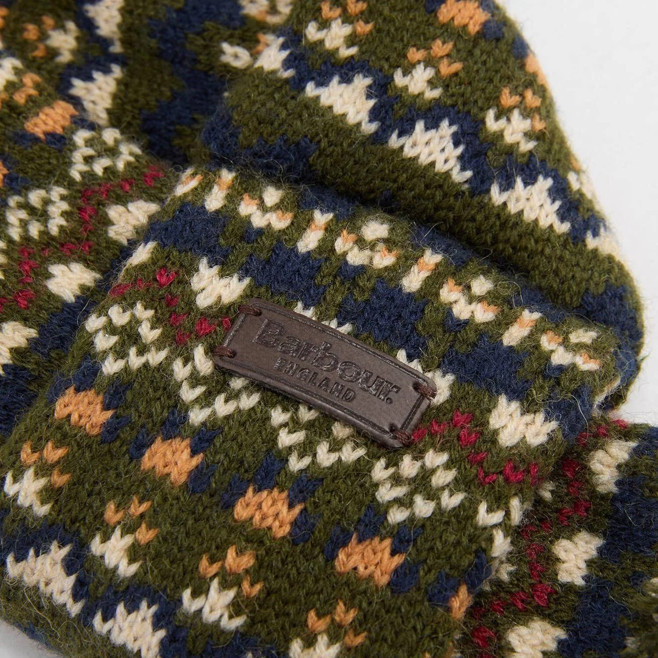 Barbour Marlow Fair Isle Dog Scarf Olive - Image 3