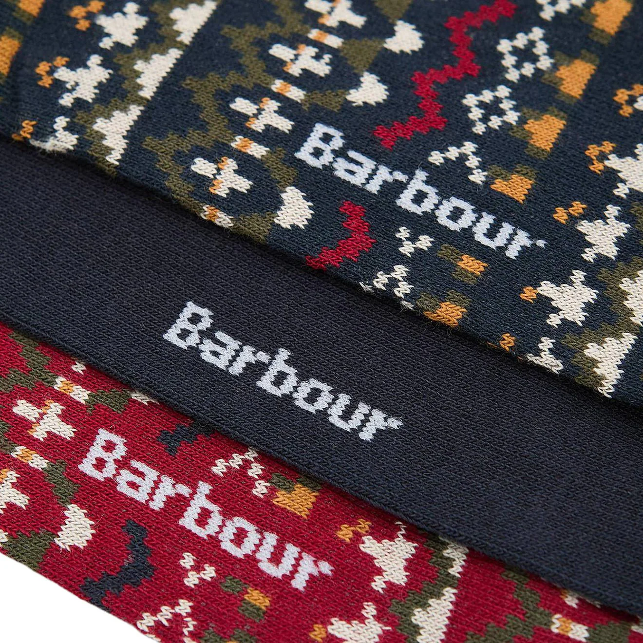 Barbour Marlow Fair Isle Sock Gift Box Olive - Image 2