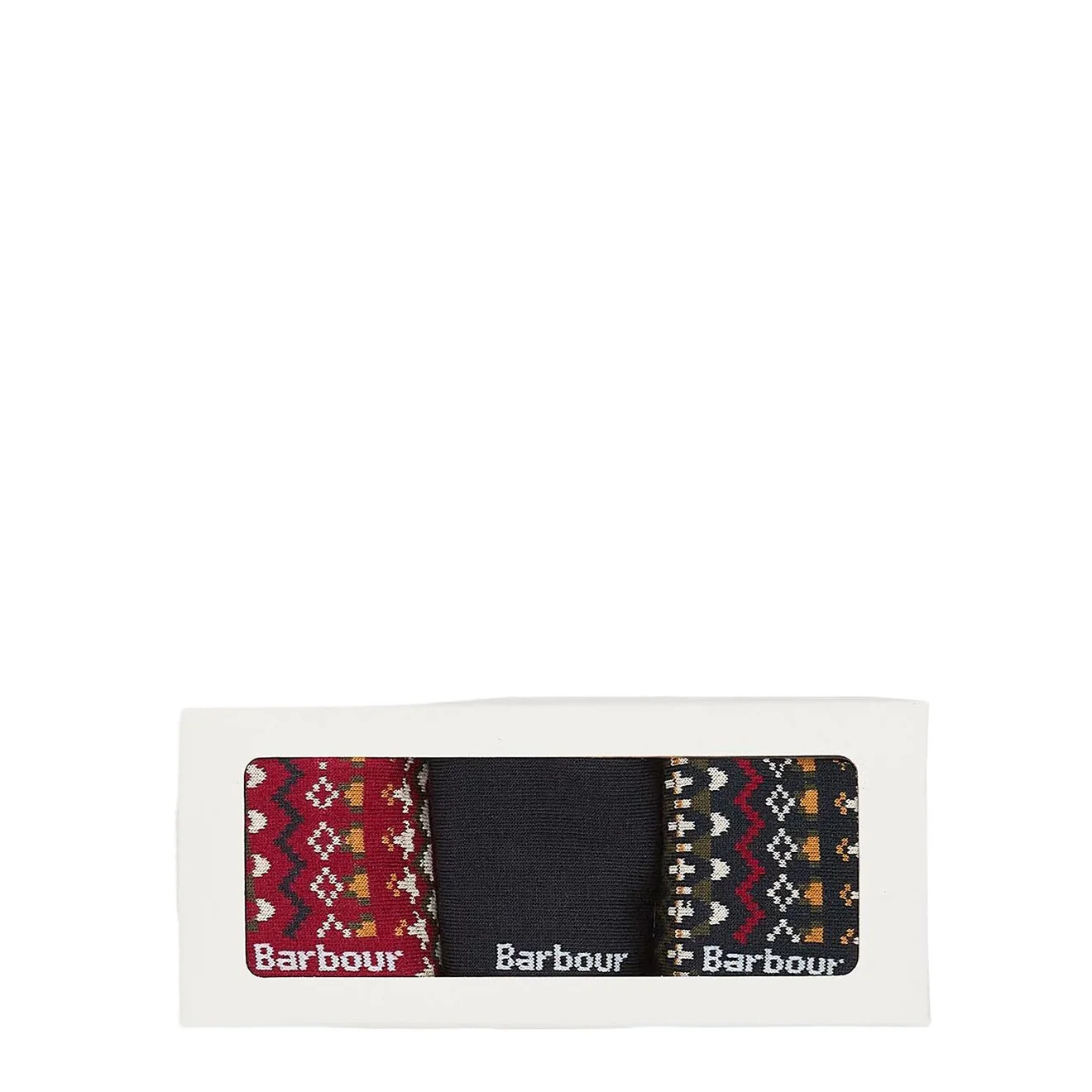 Barbour Marlow Fair Isle Sock Gift Box Olive - Image 3