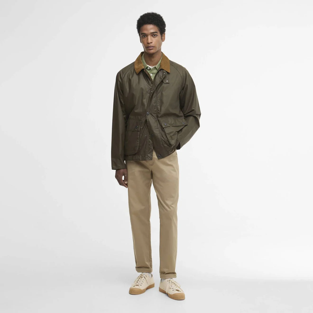 Barbour Modern Bedale Waxed Jacket Beech / Highland Loch - Image 4