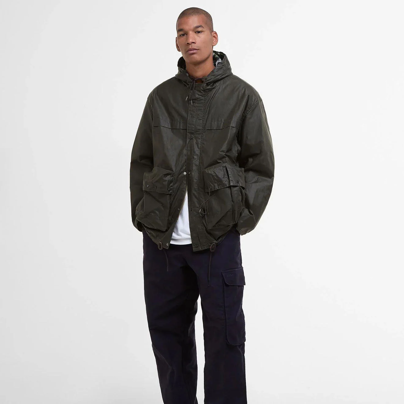 Barbour Modified Durham Wax Jacket Archive Olive - Image 2