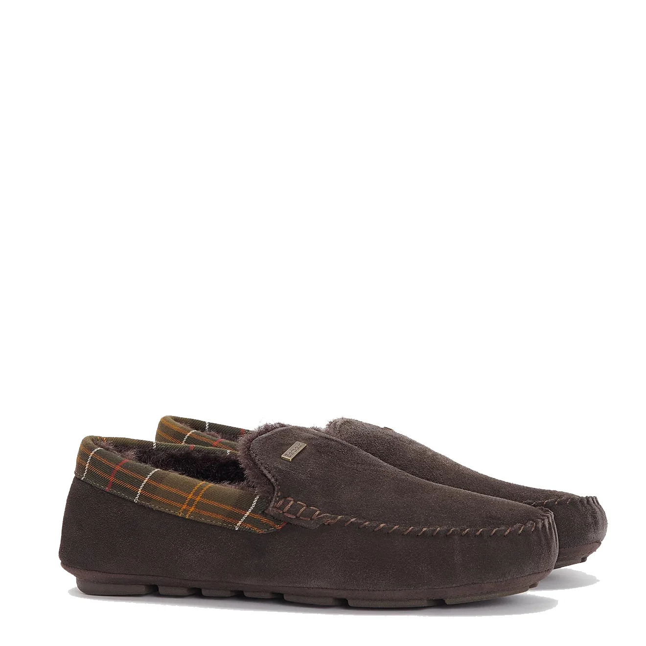 Barbour Monty Moccasin Slipper Brown Suede - Image 4