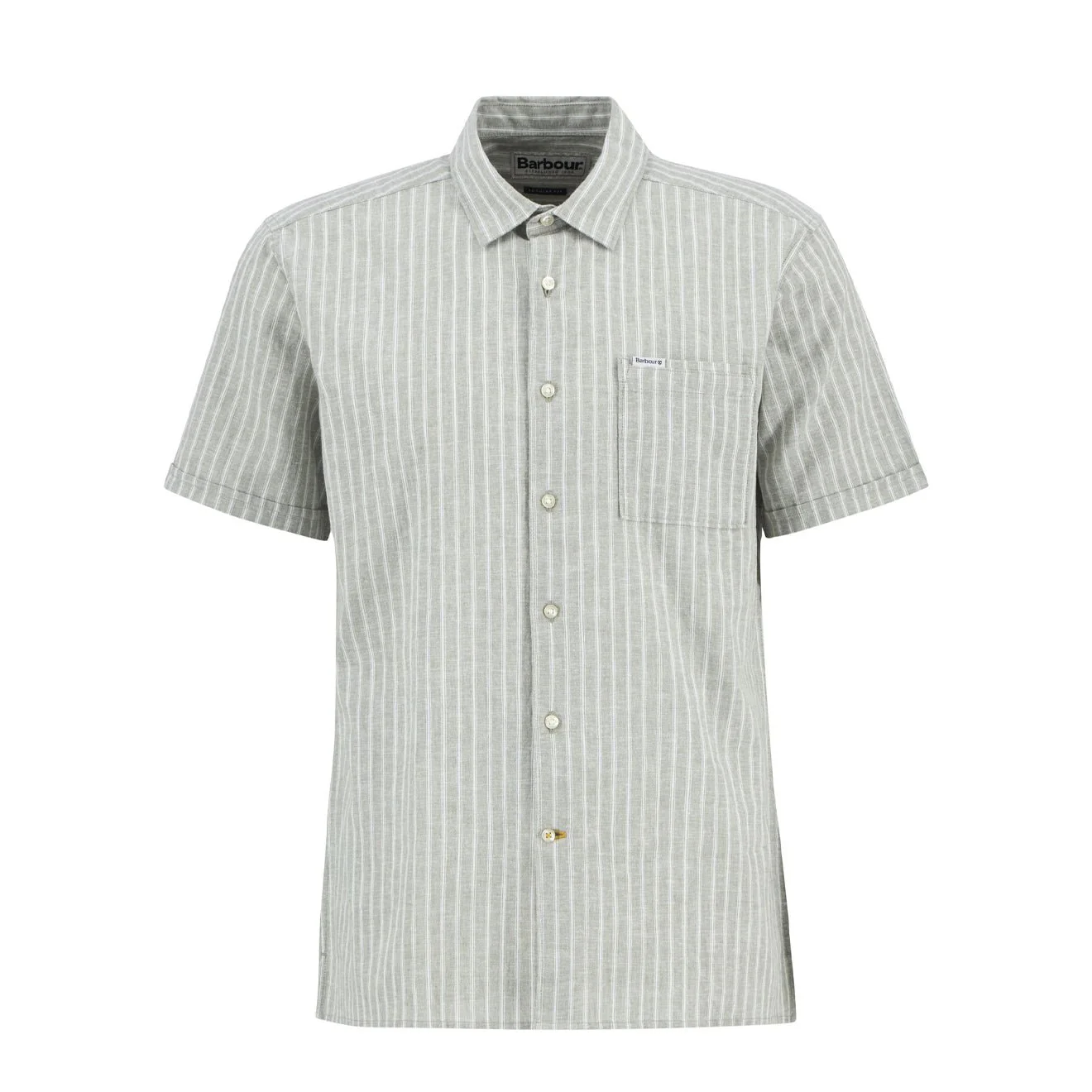 Barbour Nelson Striped Summer Fit Shirt Bleached Olive