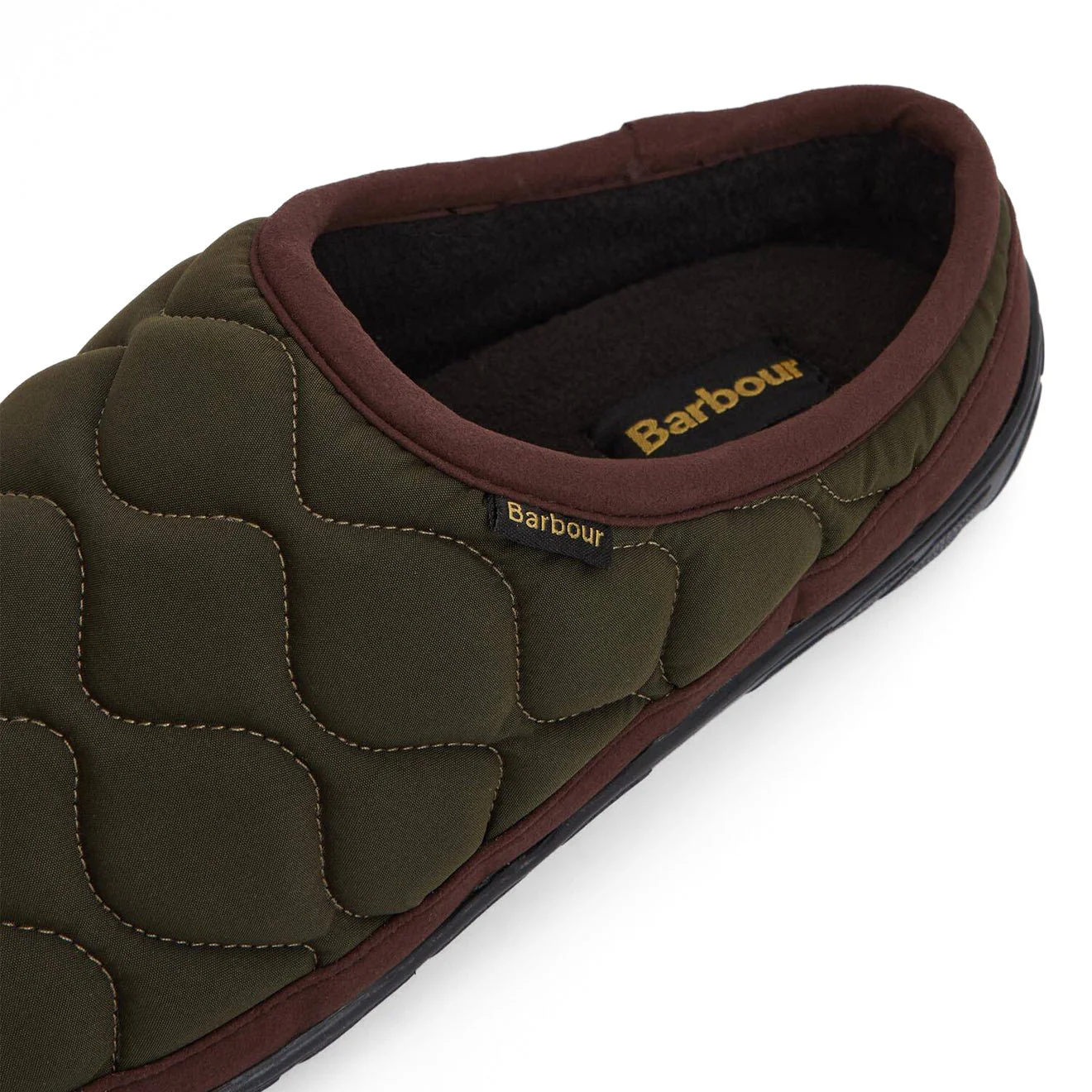 Barbour Outdale Slippers Olive/Brown - Image 4