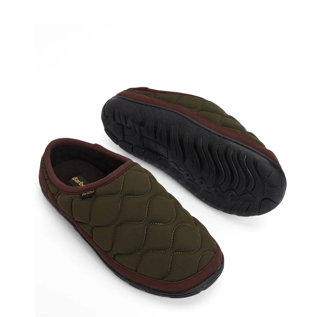 Barbour Outdale Slippers Olive/Brown - Image 6