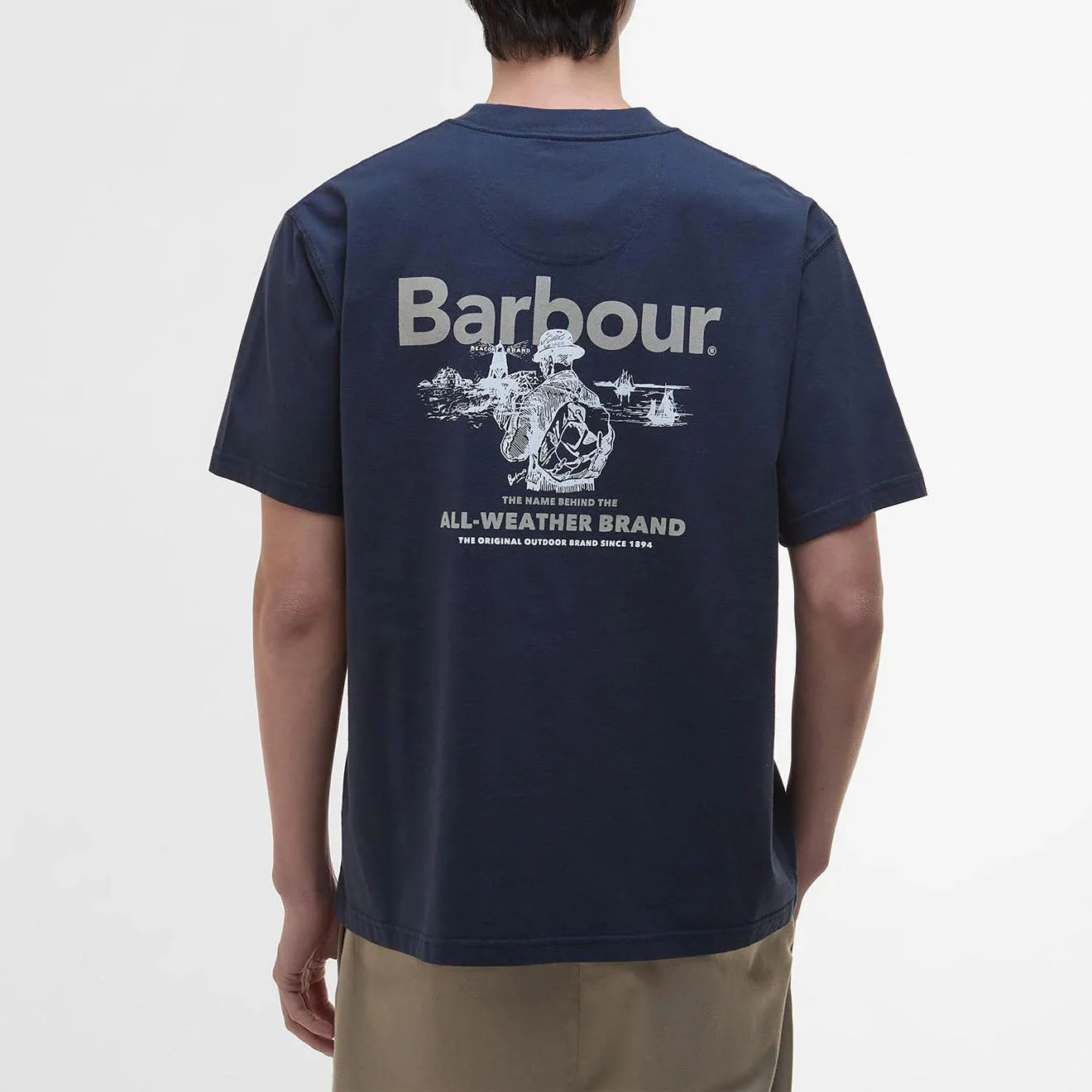 Barbour Outdoors Graphic Fit T-Shirt Navy - Image 3