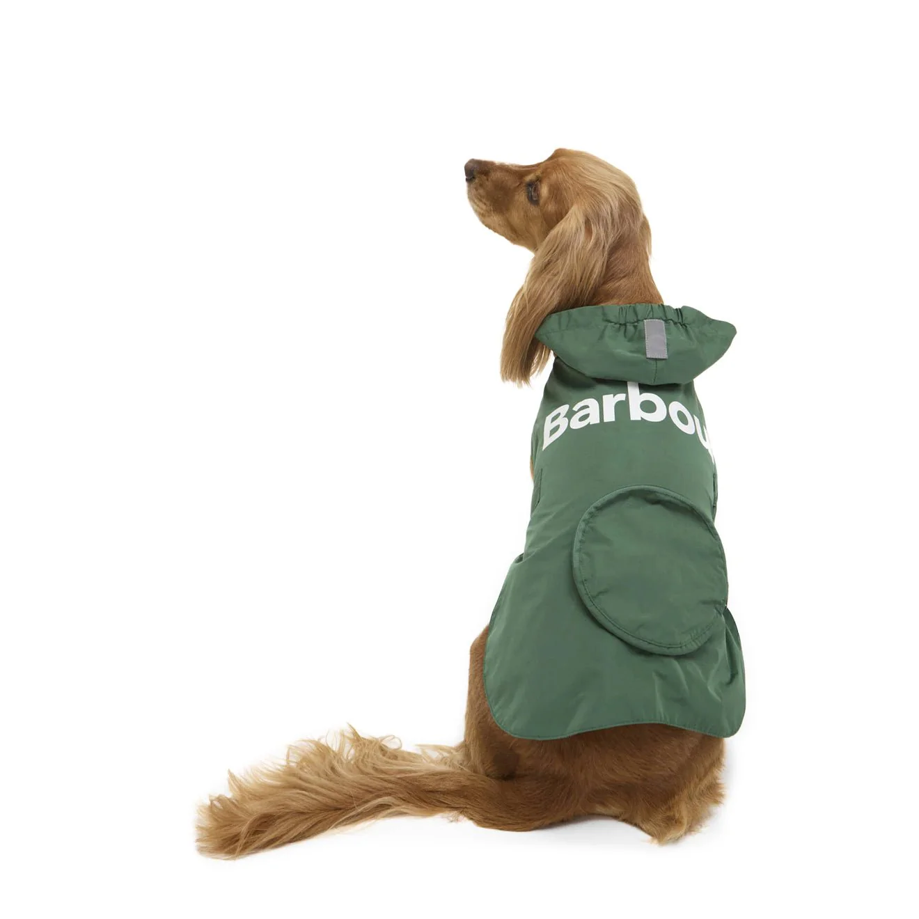 Barbour Packable Logo Dog Coat Green - Image 2