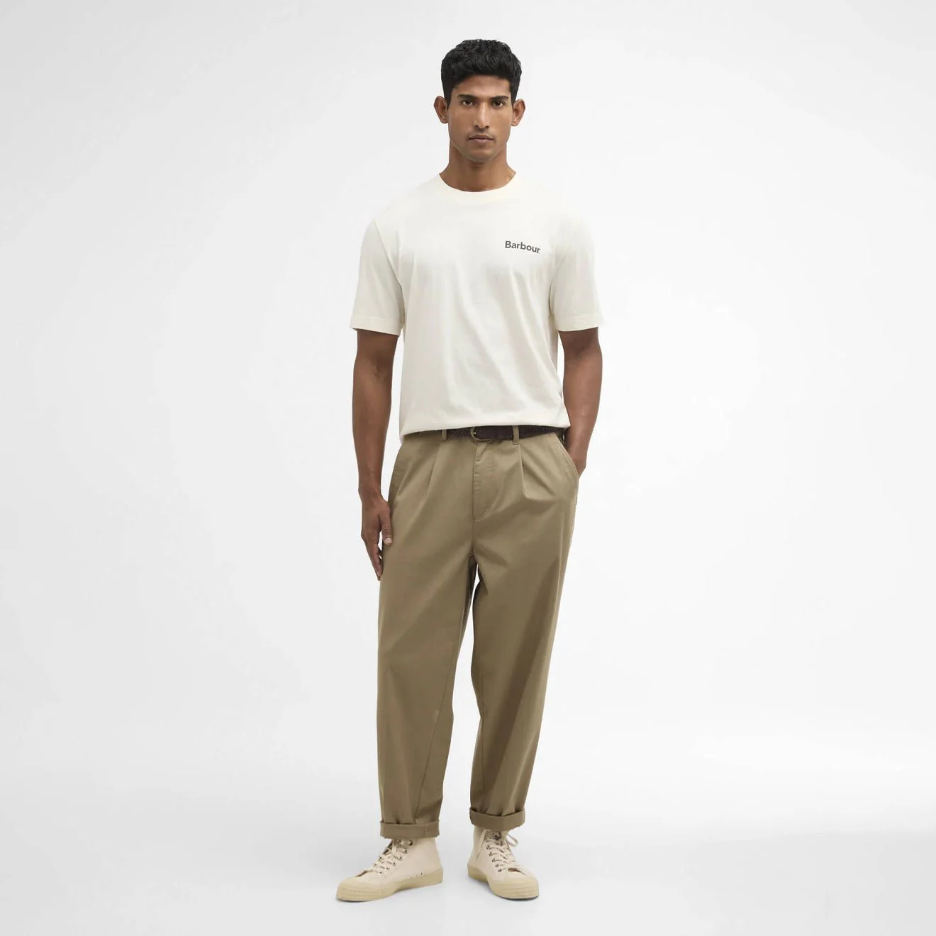 Barbour Packling Relaxed Graphic T-Shirt Neutral - Image 4