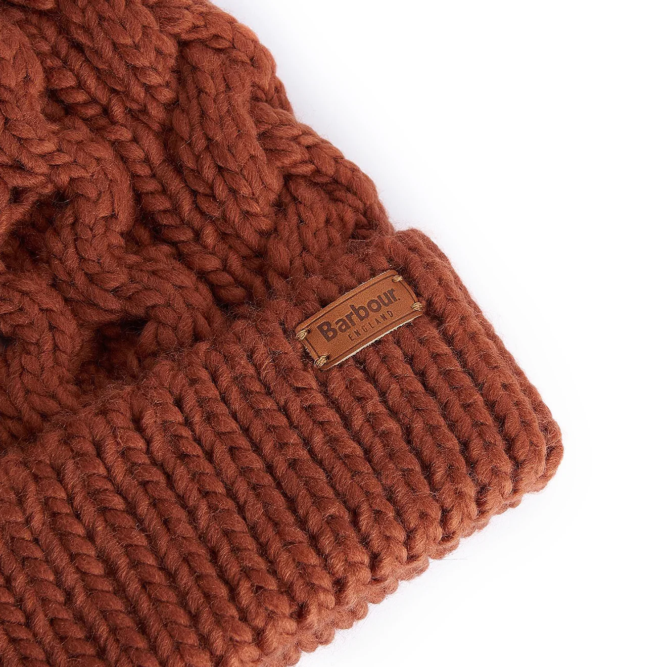 Barbour Penshaw Beanie Hat Warm Ginger - Image 2