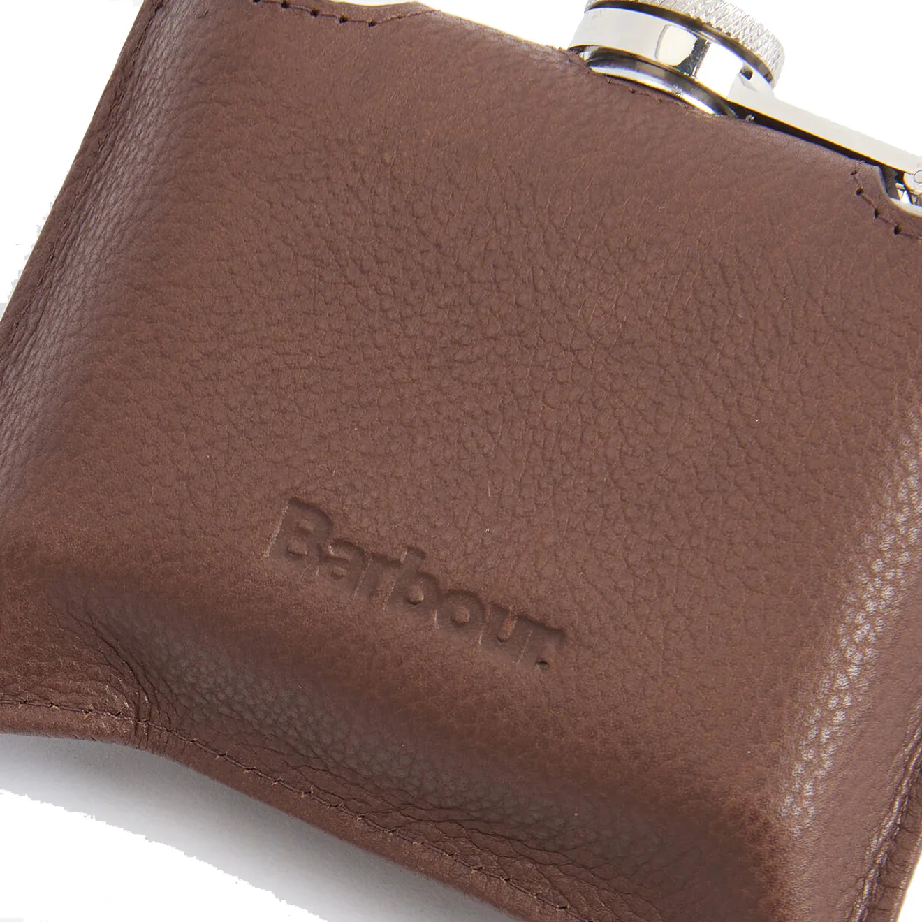 Barbour Quilted Padbury Hip Flask Dark Brown/Olive - Image 3