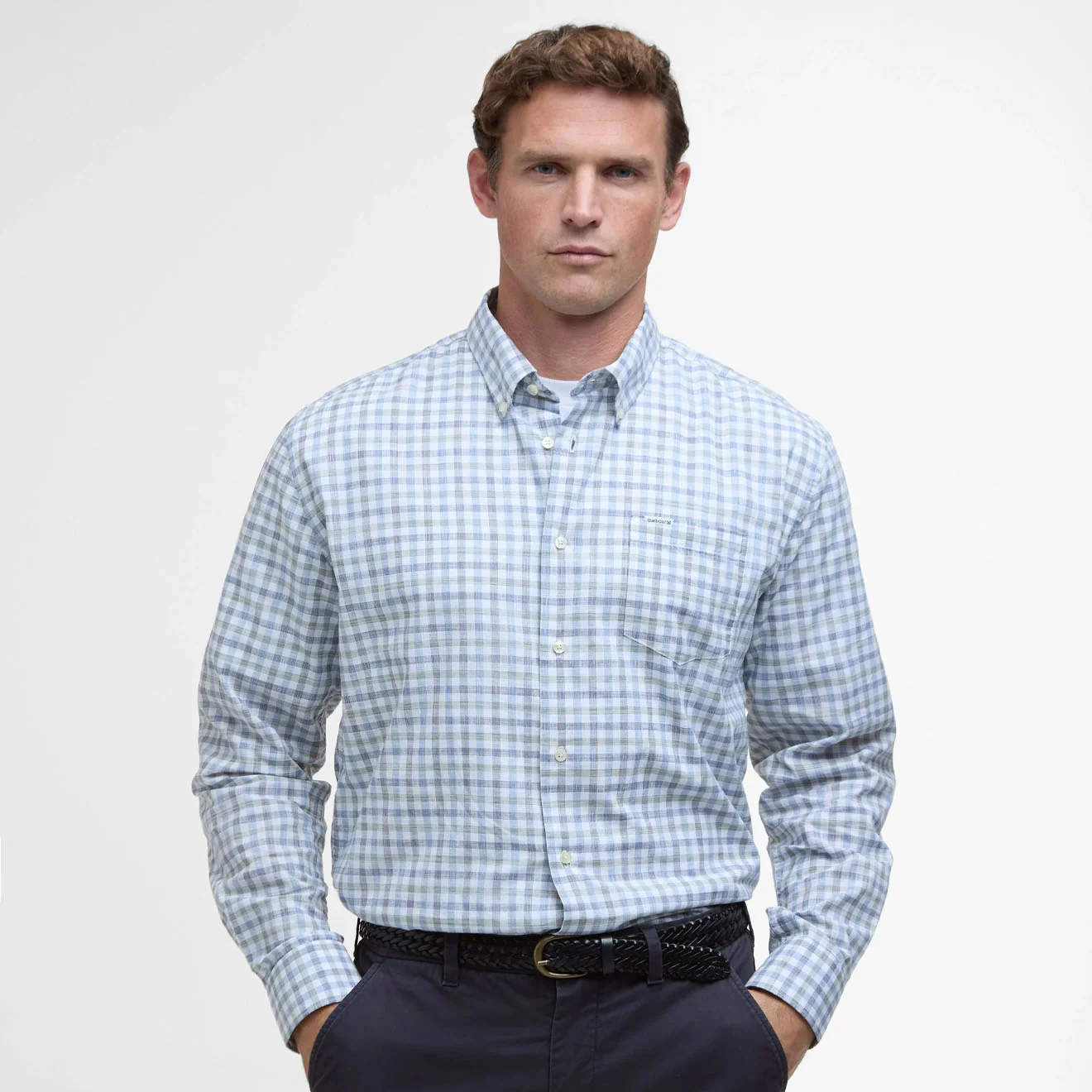 Barbour Ravenfield Checked Regular Fit Shirt Navy - Image 2