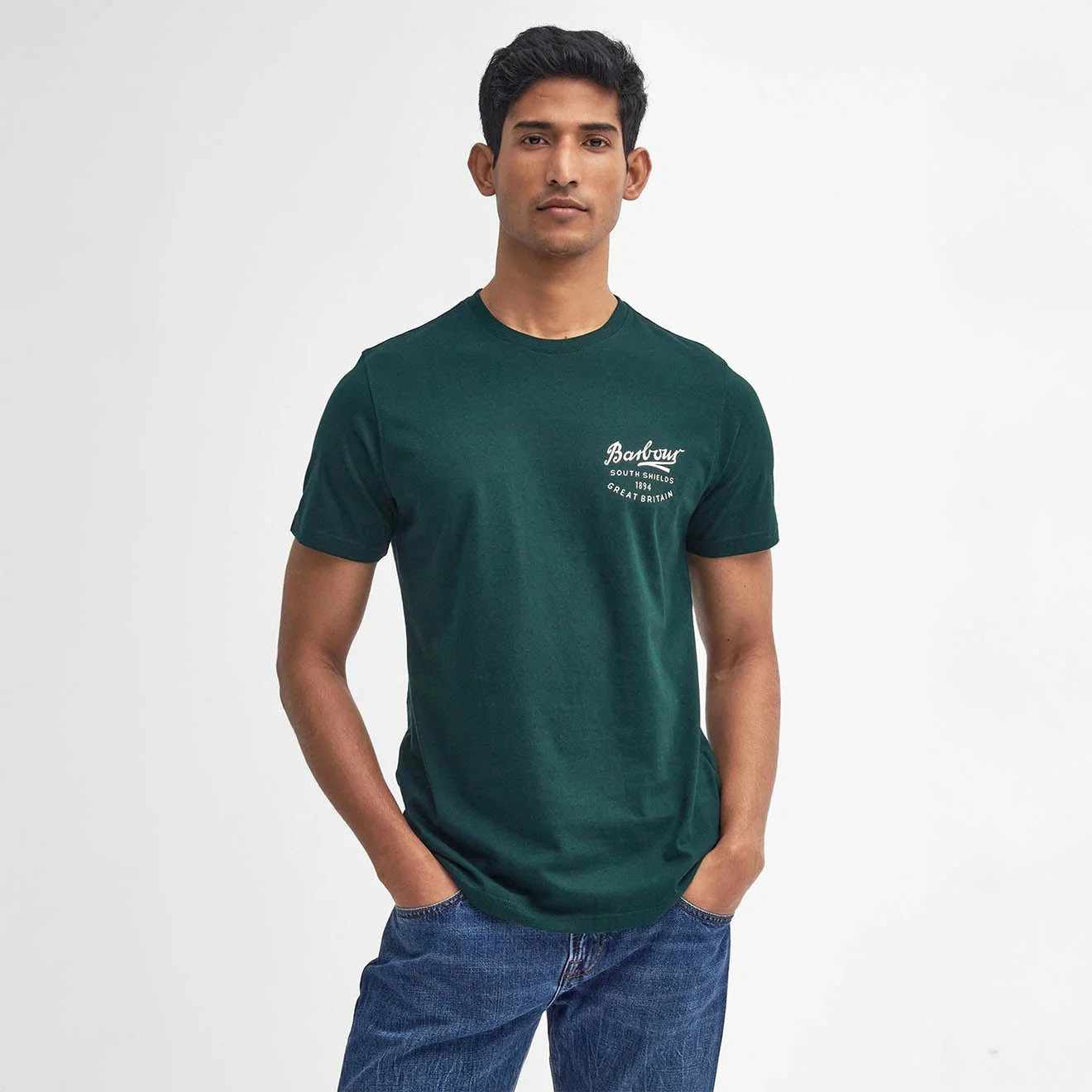 Barbour Script Graphic T-Shirt Seaweed - Image 3