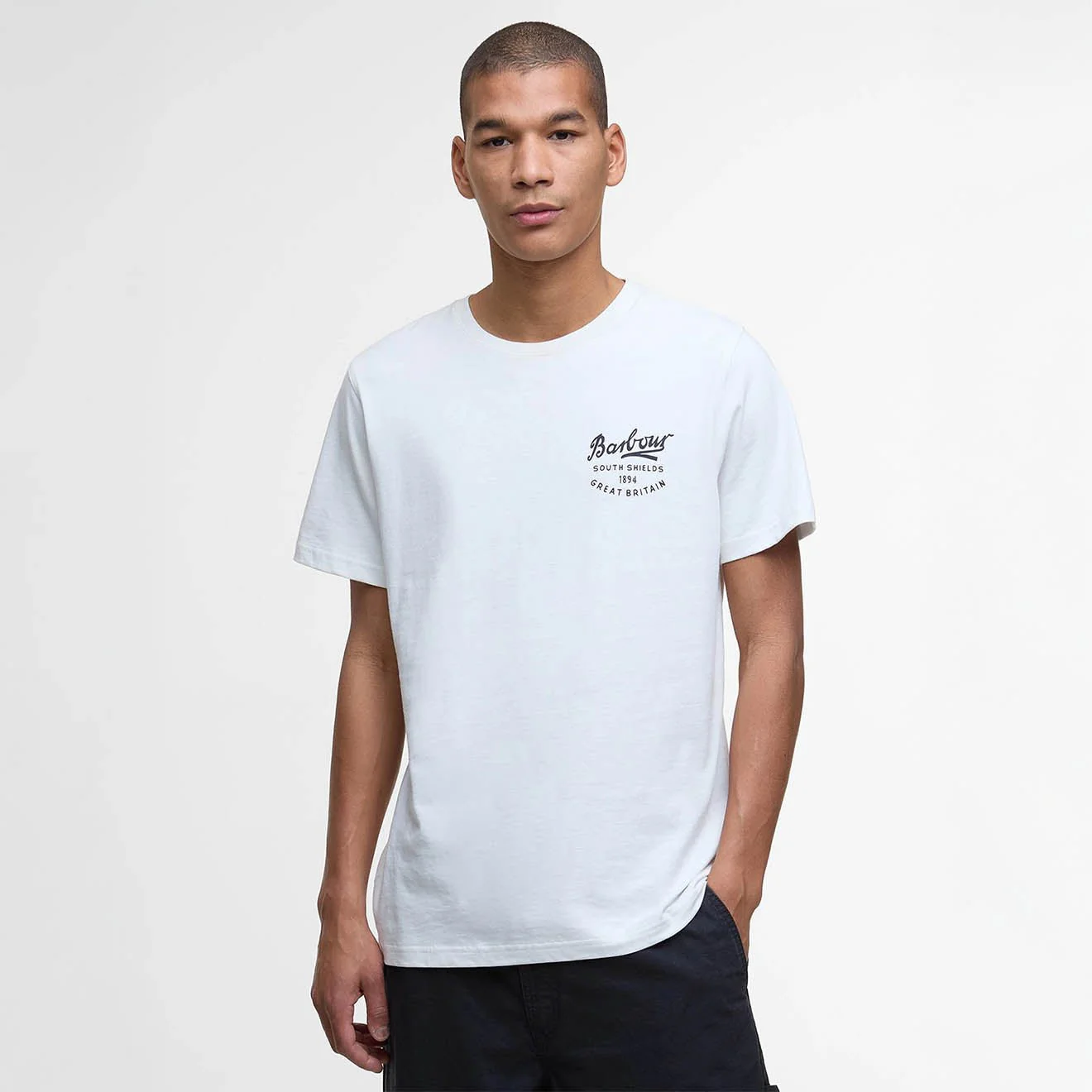 Barbour Script Graphic T-Shirt Whisper White - Image 2