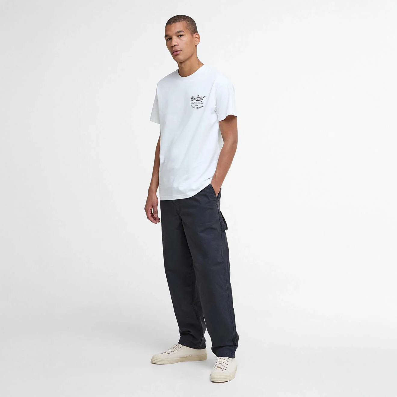 Barbour Script Graphic T-Shirt Whisper White - Image 3