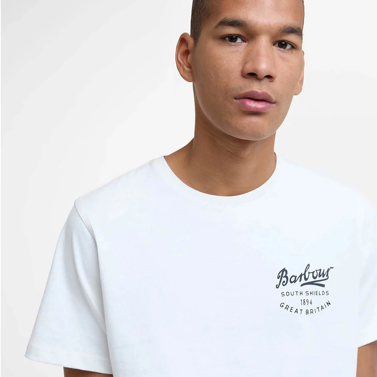 Barbour Script Graphic T-Shirt Whisper White - Image 5