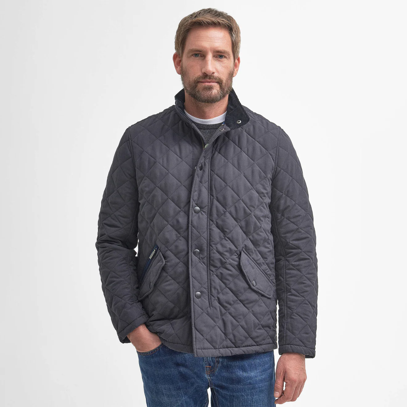 Barbour Shoveler Quilt Jacket Navy - Image 2