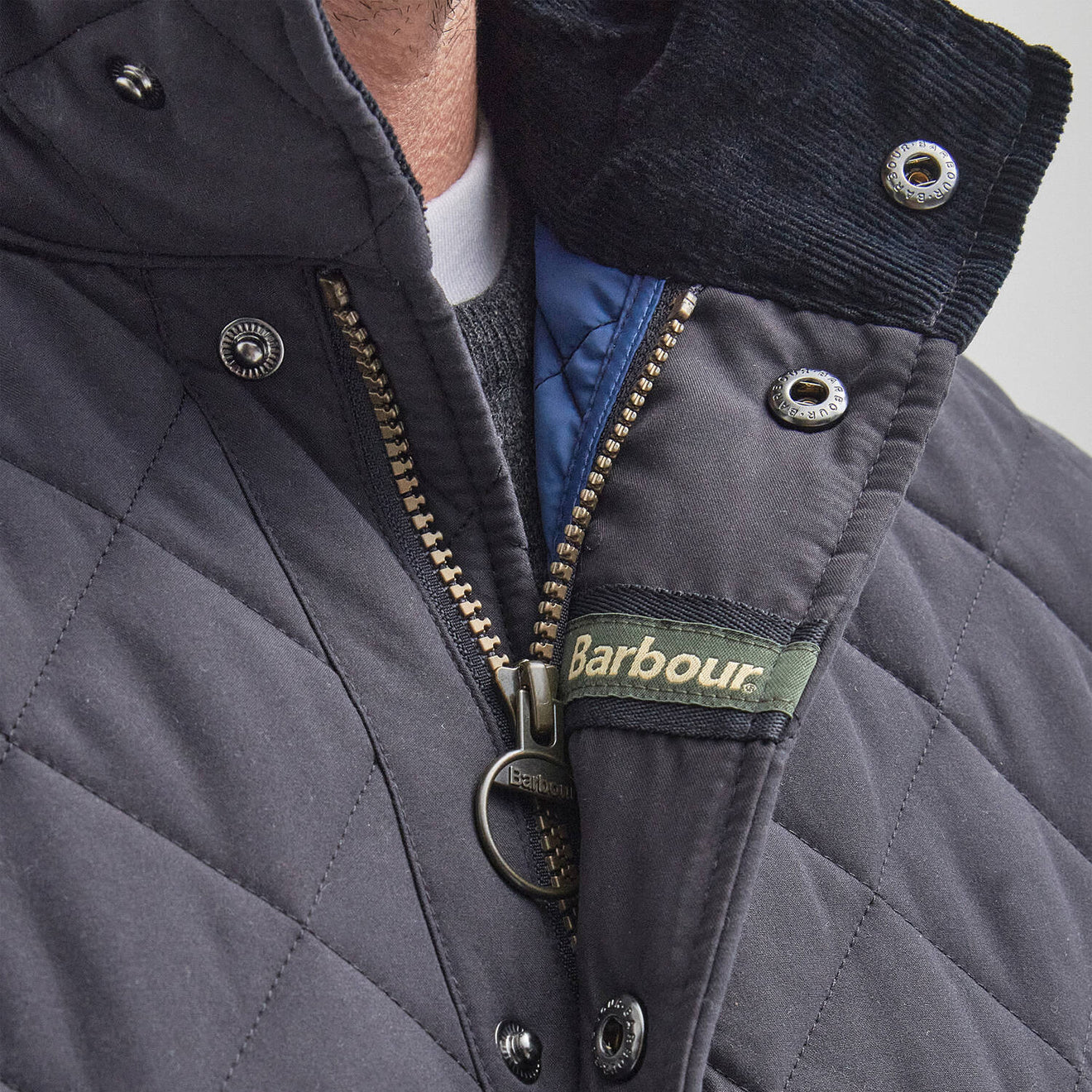 Barbour Shoveler Quilt Jacket Navy - Image 4