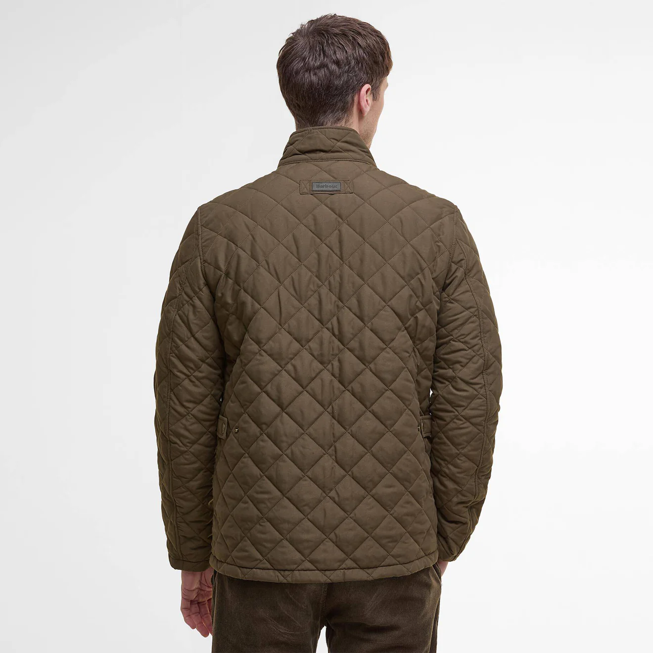 Barbour Shoveler Quilted Jacket Dark Olive - Image 3