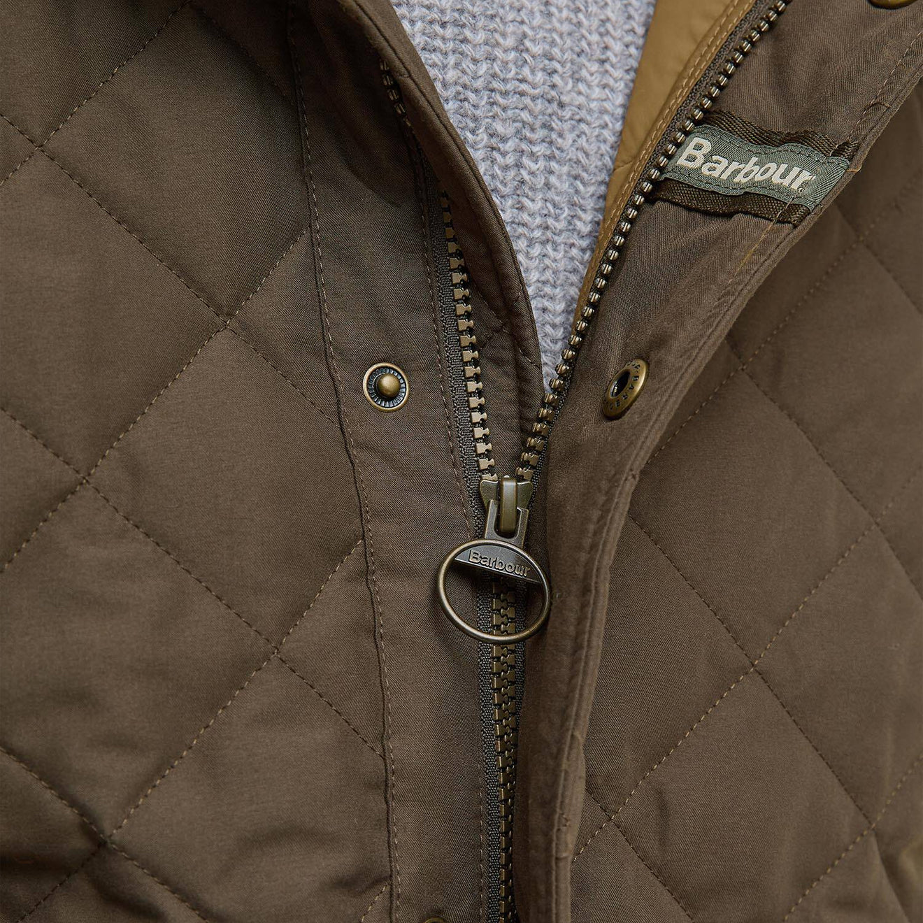 Barbour Shoveler Quilted Jacket Dark Olive - Image 6