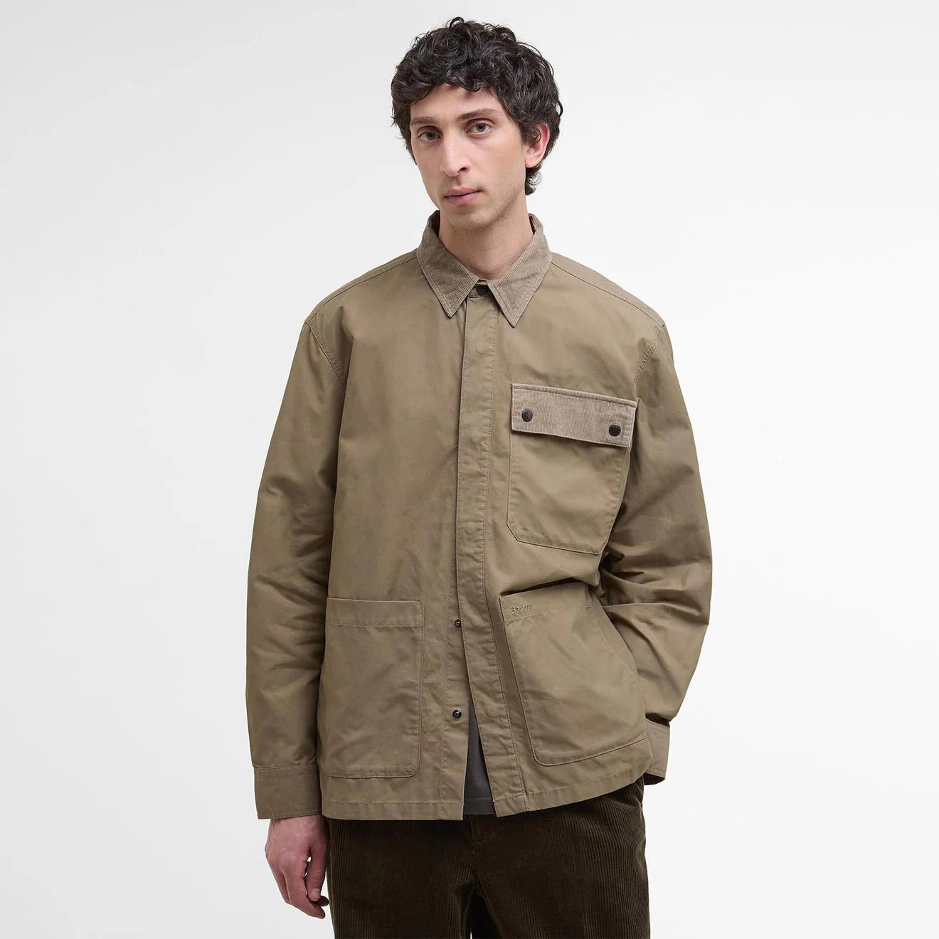 Barbour Silverbay Oversized Twill Overshirt British Khaki - Image 3
