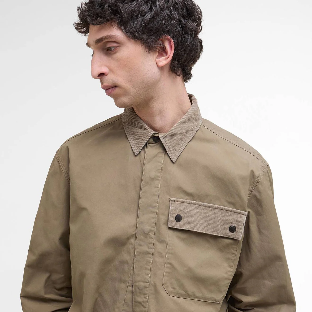 Barbour Silverbay Oversized Twill Overshirt British Khaki - Image 5