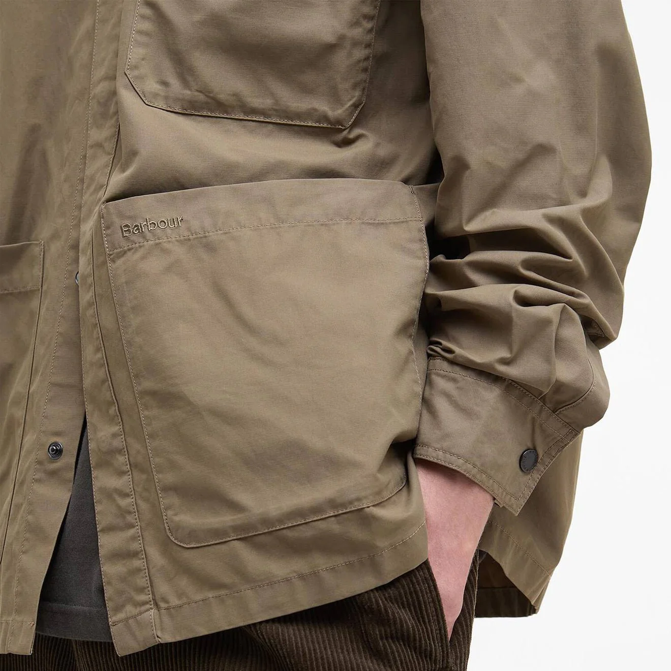 Barbour Silverbay Oversized Twill Overshirt British Khaki - Image 6